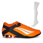 Chuteira Futsal Penalty Rx Locker Y-3 + Meião Penalty Storm - Adulto LARANJA/BRANCO