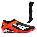 Chuteira Futsal Penalty Rx Locker Y-3 + Meião Penalty Storm - Adulto Coral/Preto