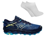 Kit Tênis Mizuno Trail Mujin 10 - Masculino + Meia AZUL ESCURO