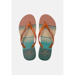 Chinelo Tropical Brasil Estampado Slim - Feminino MARROM