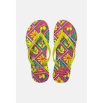 Chinelo Tropical Brasil Estampado Slim - Feminino AMARELO