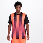 Camisa Umbro Gridlines - Masculina Preto/Coral