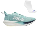 Tênis Fila Carbon 2 + Par de Meia - Feminino AZUL/BRANCO