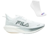 Tênis Fila Carbon 2 + Par de Meia - Feminino BRANCO/CINZA