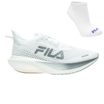 Kit Tênis Fila Carbon 2 + Meia - Masculino BRANCO/CINZA