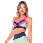 Top Fitness Vestem Tricolor Estela - Feminino VERDE