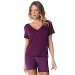 Camiseta Manga Curta Vestem Ágora Acai Ii Feminina ROXO