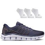 Kit Tênis Olympikus Taurus + 3 Pares de Meias Cano Invisível - Masculino AZUL