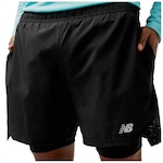 Bermuda New Balance Accelerate Dupla 5 Masculina PRETO