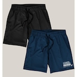 Shorts Wss Elastano Gym Rotina - 2 Unidades - Masculino PRETO