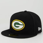 Boné Aba Reta New Era Nfl Green Bay Packers 5950 - Fechado - Adulto PRETO