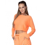 Blusa Cropped Tapa Bumbum Dry Fit Jennie Vestem Feminina LARANJA