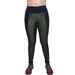 Legging Selene com Recorte e Tule Feminina PRETO/VERDE