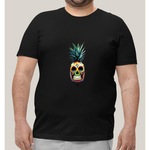 Camiseta Plus Size Masculina Prime Wss Mexican Skullpine PRETO