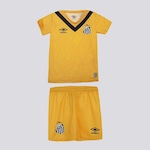 Kit Uniforme de Futebol do Umbro Santos Iii 2024 Umbro - Infantil AMARELO