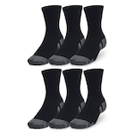 Meia Cano Alto Under Armour Performance Tech - 6 Pares - Masculina PRETO