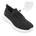 Kit Tênis Skechers Go Walk Fresh + Meia Feminino PRETO/BRANCO