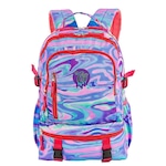 Mochila Sestini Grande Capricho Abstract Colorido Aura Rosa/Roxo Cla