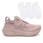 Kit Tênis Asics Gel-Nimbus 26 + 3 Pares de Meias - Feminino Rosa Cla/Rosa