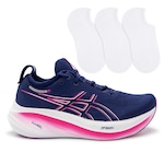 Kit Tênis Asics Gel-Nimbus 26 + 3 Pares de Meias - Feminino AZUL ESC/ROSA