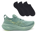 Tênis Asics Gel-Nimbus 26 + 3 Pares de Meias - Masculino VERDE CLARO