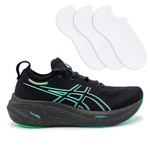 Tênis Asics Gel-Nimbus 26 + 3 Pares de Meias - Masculino BRANCO/AZUL CLA