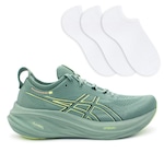 Tênis Asics Gel-Nimbus 26 + 3 Pares de Meias - Masculino VERDE/BRANCO