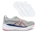 Tênis Asics Gel-Kayano 31 + 3 Pares de Meias - Masculino CINZA/BRANCO