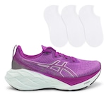 Tênis Asics Novablast 4 + 3 Pares de Meias - Feminino ROXO/BRANCO