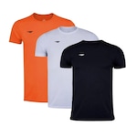 Kit Camiseta Penalty X - 3 Unidades - Infantil PRETO/LARANJA