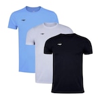 Kit Camiseta Penalty X - 3 Unidades - Infantil PRETO/AZUL CLA