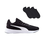 Kit Tênis Puma Flyer Flex - Masculino + Pack de 3 Meias PRETO/BRANCO