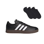 Kit Tênis adidas Vl Court Base + 3 Pares de Meias - Masculino PRETO/BRANCO