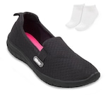 Kit Tênis Slip On Actvitta + Meia Feminino PRETO