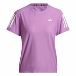 Camiseta adidas Own The Run Base Feminina ROXO/BRANCO