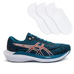 Tênis Asics Gel-Nagoya 7 + 3 Pares de Meias Masculino AZUL ESC/LARANJA