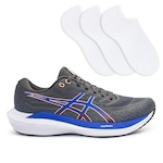 Tênis Asics Gel-Nagoya 7 + 3 Pares de Meias Masculino CINZA ESC/AZUL