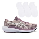 Kit Tênis Asics Gel-Nagoya 7 Corrida + 3 Pares de Meias Feminino Lilas