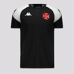 Camisa Polo do Vasco Treino Comissão 2024 Kappa - Masculina PRETO