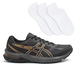 Kit Tênis Asics Gel-Nagoya St + 3 Pares de Meias Masculino GRAFITE/PRETO/LARANJ