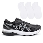 Kit Tênis Asics Gel-Nagoya St + 3 Pares de Meias Feminino PRETO/BRANCO