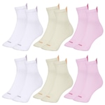 Kit Meia Puma Esportiva Cano Médio - 6 Pares - Feminina BRANCO