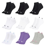 Kit Meia Puma Sapatilha Esportiva - 9 Pares - Feminina PRETO