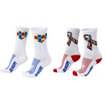 Meia Cano Longo Hupi Esportiva Tea Autismo - 02 Pares - Unissex BRANCO