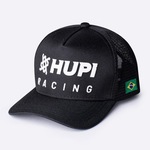 Boné Aba Curva Hupi Racing - Snapback - Adulto PRETO/BRANCO