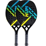 Kit Raquete Beach Tennis Hupi Doha Carbon 3K - 2 Unidades PRETO