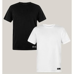 Camiseta Wss Algodão Prime Basic - 2 Unidades - Masculina PRETO/BRANCO