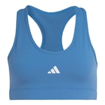 Top adidas Treino Básico Suporte Médio - Feminino AZUL/BRANCO