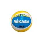 Bola de Vôlei de Praia Mikasa Couro Sintético Bv543-Vxb-Ysb AMARELO/AZUL