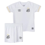 Conjunto com Camisa do Santos I Umbro 2023/24 - Infantil BRANCO